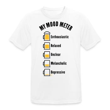 My Mood Meter (Bier / Biertrinker / V1 / POS) - Männer T-Shirt atmungsaktiv - Weiß - Vorne - AI Model Male 185 dark (185cm)