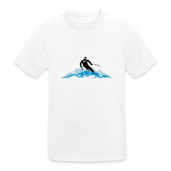 Winter - Skifahrer Berge Sport 2018 - Männer T-Shirt atmungsaktiv - Weiß - Vorne - AI Model Male 185 dark (185cm)