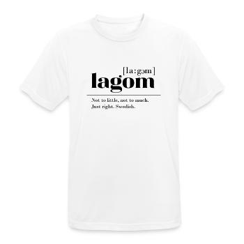 Lagom Swedish word for just right gift - Men's Breathable T-Shirt - white - Front - AI Model Male 185 dark (185cm)