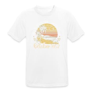 Born in October 1952 Legendary since October 1952 - Men's Breathable T-Shirt - white - Front - AI Model Male 185 dark (185cm)