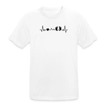 baby feet heartbeat announcement pregnancy - Men's Breathable T-Shirt - white - Front - AI Model Male 185 dark (185cm)