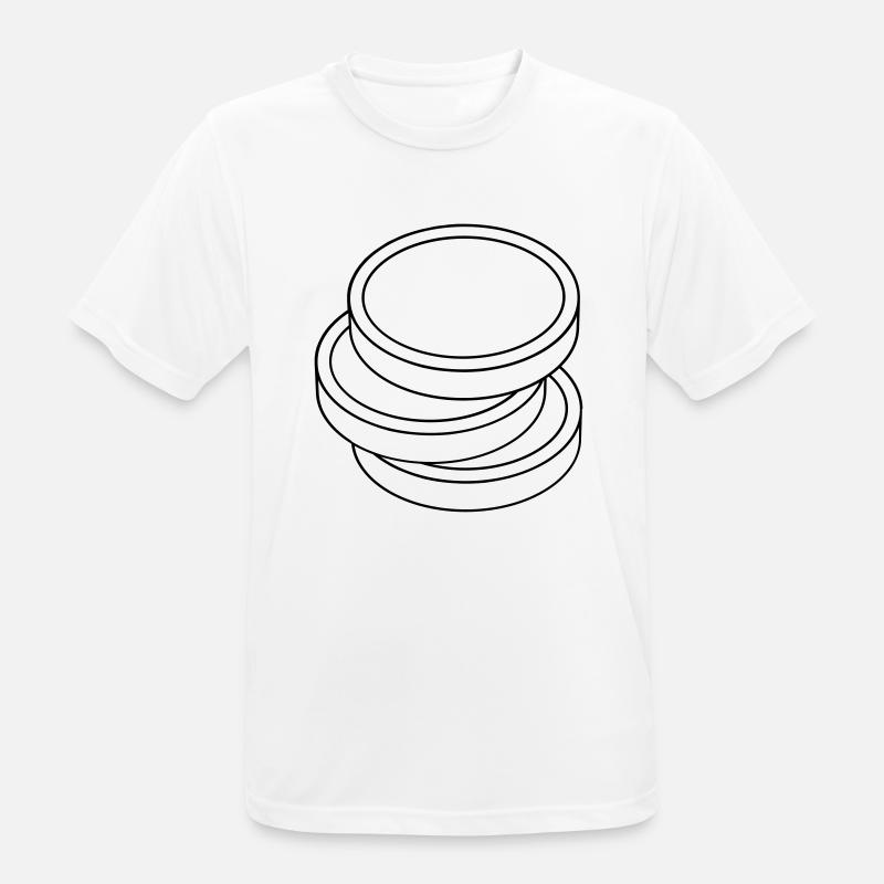 three coins in a stack - Men's Breathable T-Shirt - white