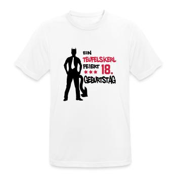 teufelskerl_18 - Men's Breathable T-Shirt - white - Front - AI Model Male 185 dark (185cm)