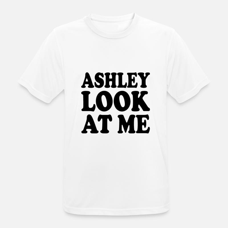 Ashley look at me - Männer T-Shirt atmungsaktiv - Weiß