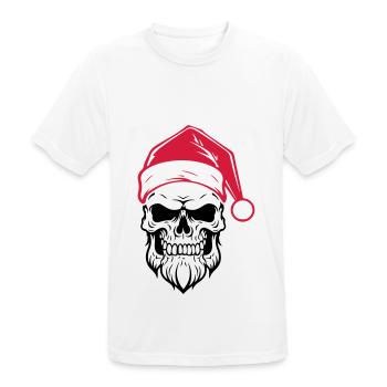 Santa Claus Skull - Men's Breathable T-Shirt - white - Front - AI Model Male 185 dark (185cm)