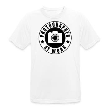 Photographer at work - Men's Breathable T-Shirt - white - Front - AI Model Male 185 dark (185cm)