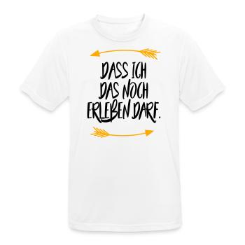 Dass ich das noch erleben darf - Männer T-Shirt atmungsaktiv - Weiß - Vorne - AI Model Male 185 dark (185cm)