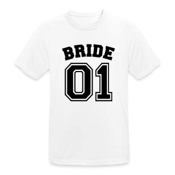 Bride 01 - T-shirt respirant Homme - blanc - Devant - AI Model Male 185 dark (185cm)