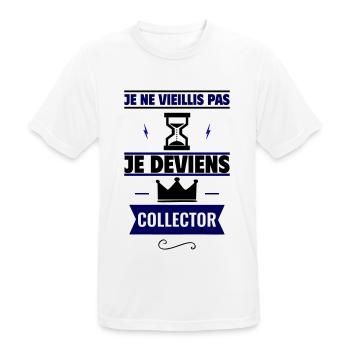 je deviens collector cadeau anniversaire - T-shirt respirant Homme - blanc - Devant - AI Model Male 185 dark (185cm)