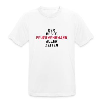 Feuerwehrmann Feuerwehrfrau Feuer Feuerwehr - Männer T-Shirt atmungsaktiv - Weiß - Vorne - AI Model Male 185 dark (185cm)