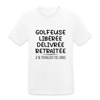 Golfer feiert Ruhestand mit Humor Geschenk - Männer T-Shirt atmungsaktiv - Weiß - Vorne - AI Model Male 185 dark (185cm)