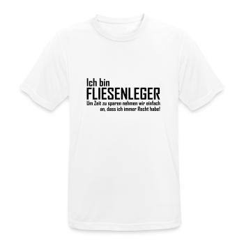 ich bin fliesenleger - Männer T-Shirt atmungsaktiv - Weiß - Vorne - AI Model Male 185 dark (185cm)