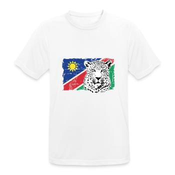 Namibia Flag - Leopard - Männer T-Shirt atmungsaktiv - Weiß - Vorne - AI Model Male 185 dark (185cm)