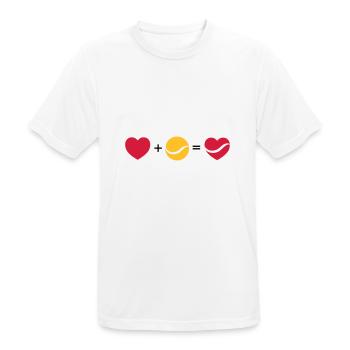 Heart + Tennis = Tennis Heart - Men's Breathable T-Shirt - white - Front - AI Model Male 185 dark (185cm)