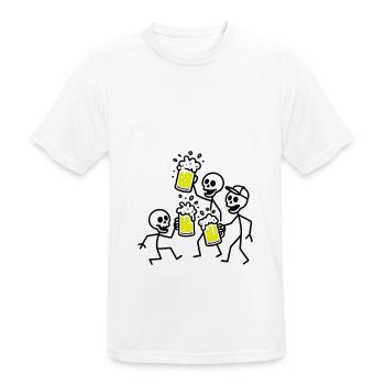 Bier Team Skelett - Männer T-Shirt atmungsaktiv - Weiß - Vorne - AI Model Male 185 dark (185cm)