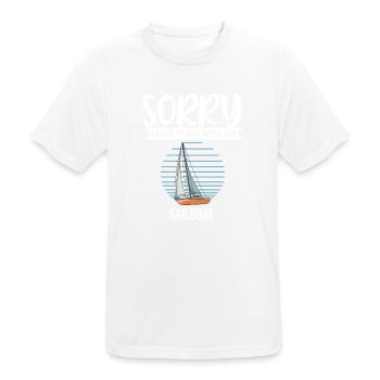 Voilier désolé j’ai des projets avec mon voilier - T-shirt respirant Homme - blanc - Devant - AI Model Male 185 dark (185cm)