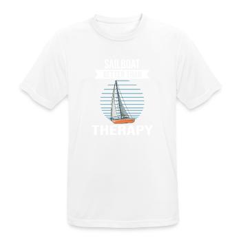 Sailboat Sailboat Better Then Therapie - Männer T-Shirt atmungsaktiv - Weiß - Vorne - AI Model Male 185 dark (185cm)
