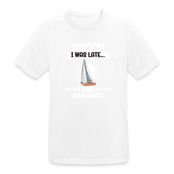 Sailboat Sorry I Was Late I Saw A Sailboat - Männer T-Shirt atmungsaktiv - Weiß - Vorne - AI Model Male 185 dark (185cm)