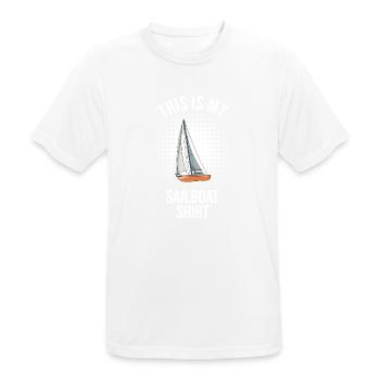 Sailboat This Is My Sailboat Shirt - Männer T-Shirt atmungsaktiv - Weiß - Vorne - AI Model Male 185 dark (185cm)