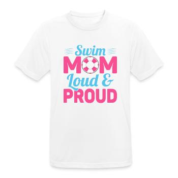 Swim Mom Loud & Proud Family Swimming - Männer T-Shirt atmungsaktiv - Weiß - Vorne - AI Model Male 185 dark (185cm)