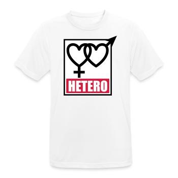 04 HETERO Herzen Liebe Love Heterosexuell - Männer T-Shirt atmungsaktiv - Weiß - Vorne - AI Model Male 185 dark (185cm)