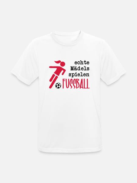 Echte Mädels spielen Fußball - Männer T-Shirt atmungsaktiv - Weiß