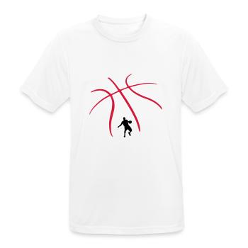 Basketball - Men's Breathable T-Shirt - white - Front - AI Model Male 185 dark (185cm)
