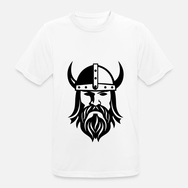 Wikinger Kopf Krieger Valhalla Odin - Männer T-Shirt atmungsaktiv - Weiß