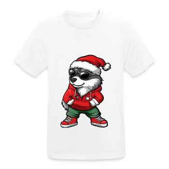 Husky Chien Noël Noël - T-shirt respirant Homme - blanc - Devant - AI Model Male 185 dark (185cm)