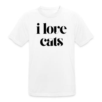 Ich liebe Katzen - Männer T-Shirt atmungsaktiv - Weiß - Vorne - AI Model Male 185 dark (185cm)