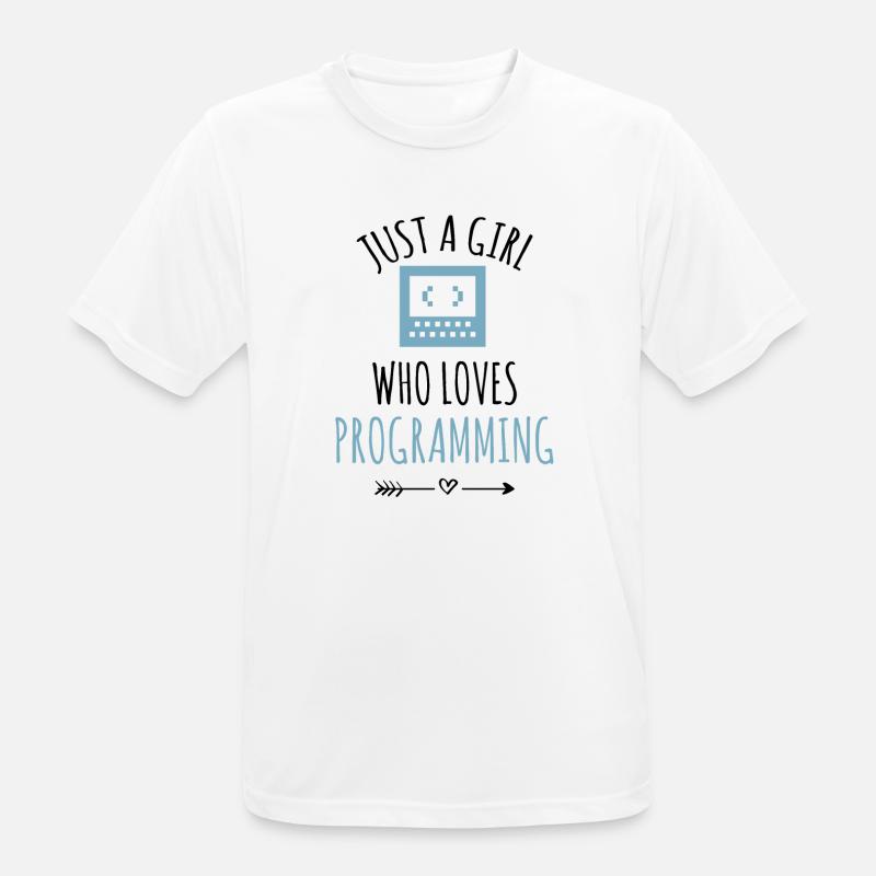 Programmeur programmation fille de codage - T-shirt respirant Homme - blanc