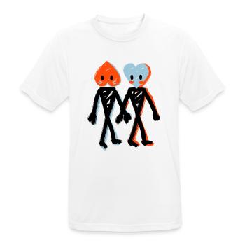 Paar Herz - Männer T-Shirt atmungsaktiv - Weiß - Vorne - AI Model Male 185 dark (185cm)