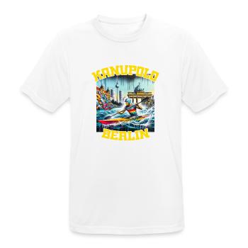 Kanupolo Berlin Graffiti - Männer T-Shirt atmungsaktiv - Weiß - Vorne - AI Model Male 185 dark (185cm)