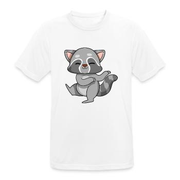 Cute dancing raccoon - Men's Breathable T-Shirt - white - Front - AI Model Male 185 dark (185cm)