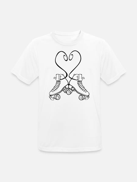 Rollkunstlauf Love Schnürsenkel Herz - Männer T-Shirt atmungsaktiv - Weiß