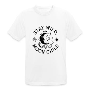 Bleib wild Mondkind - Astronomy Design - Männer T-Shirt atmungsaktiv - Weiß - Vorne - AI Model Male 185 dark (185cm)