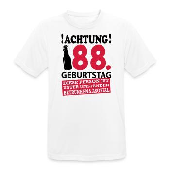 88 Geburtstag Besoffen Alkohol Jahre - Männer T-Shirt atmungsaktiv - Weiß - Vorne - AI Model Male 185 dark (185cm)