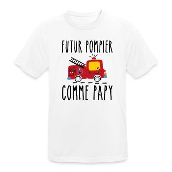 Futur pompier cadeau humour - T-shirt respirant Homme - blanc - Devant - AI Model Male 185 dark (185cm)
