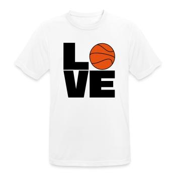 Love Basketball - Men's Breathable T-Shirt - white - Front - AI Model Male 185 dark (185cm)