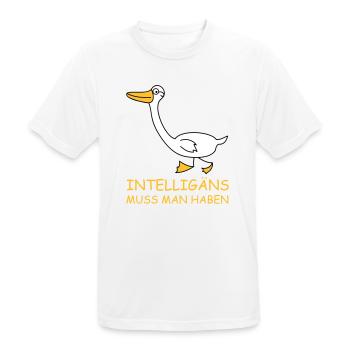 Intelligente Gans (b) - Männer T-Shirt atmungsaktiv - Weiß - Vorne - AI Model Male 185 dark (185cm)