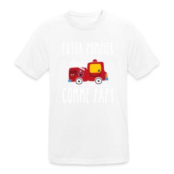 Futur pompier cadeau humour - T-shirt respirant Homme - blanc - Devant - AI Model Male 185 dark (185cm)