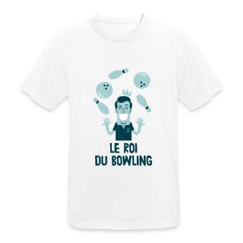 Le roi du bowling - T-shirt respirant Homme - blanc - Devant - AI Model Male 185 dark (185cm)