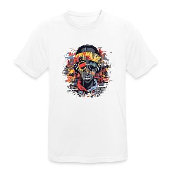 Kulturelle Beats entfesselt - cooles Rap Design - Männer T-Shirt atmungsaktiv - Weiß - Vorne - AI Model Male 185 dark (185cm)