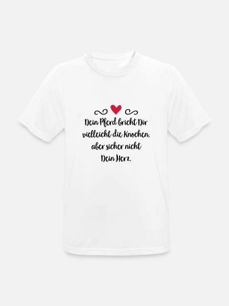 Pferd - Männer T-Shirt atmungsaktiv - Weiß
