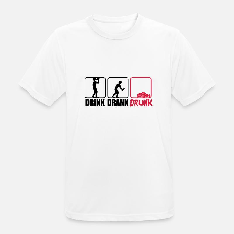 Evolution Hangover Drink Drank Drunk - Männer T-Shirt atmungsaktiv - Weiß