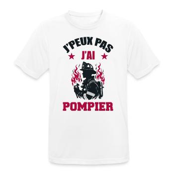 Ich kann keinen Feuerwehrmann haben - Männer T-Shirt atmungsaktiv - Weiß - Vorne - AI Model Male 185 dark (185cm)