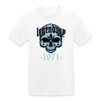 Colors can be changed | Legendary since 1971 - Men's Breathable T-Shirt - white - Front - AI Model Male 185 dark (185cm)