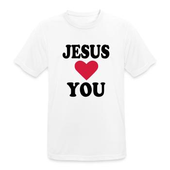 Jesus - T-shirt respirant Homme - blanc - Devant - AI Model Male 185 dark (185cm)