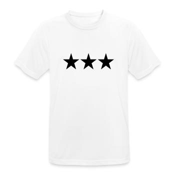 3 STERNE - Männer T-Shirt atmungsaktiv - Weiß - Vorne - AI Model Male 185 dark (185cm)