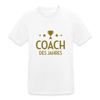 Coach Coachin Coaching Trainer Sport Team - Männer T-Shirt atmungsaktiv - Weiß - Vorne - AI Model Male 185 dark (185cm)